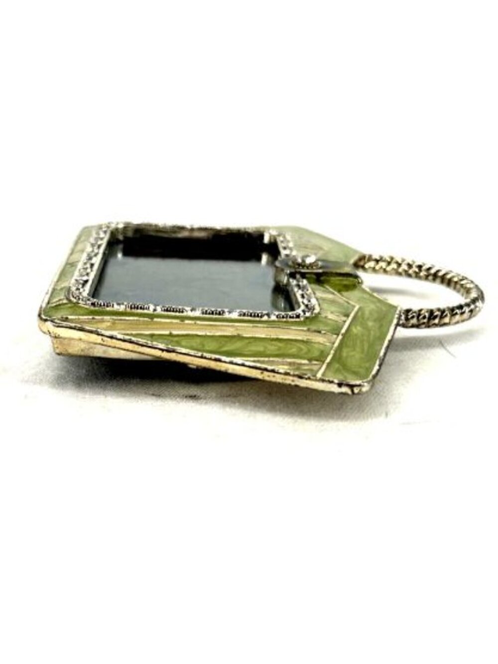 Photo Frame Green Enamel Handbag Purse Shape 2 x 3" Tabletop - Picture 7 of 10